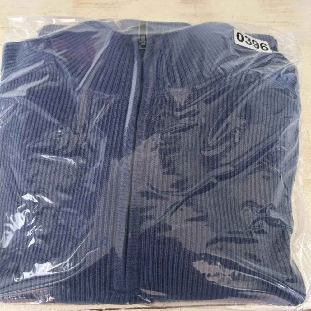 JOS A BANK Traveler Travel Tech Men's 1/4 Zip Sweater Blue Long Sleeve Sz Large